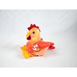 TY Beanie Babies Strut the Rooster, March 8, 1996 stuffed plush toy